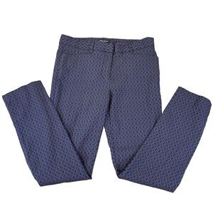 Carlo Colucci Dress‎ Pants Jacquard Career Blue Diamond Pattern Size 6